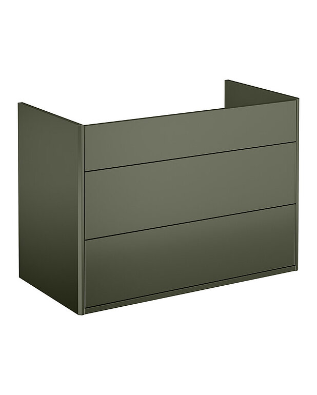 Bathroom cabinet, Graphic – 80 cm - Compact depth – to make space even in a small bathroom
Drop-down ‘secret compartment’ for storing small items
Space to install an electrical socket