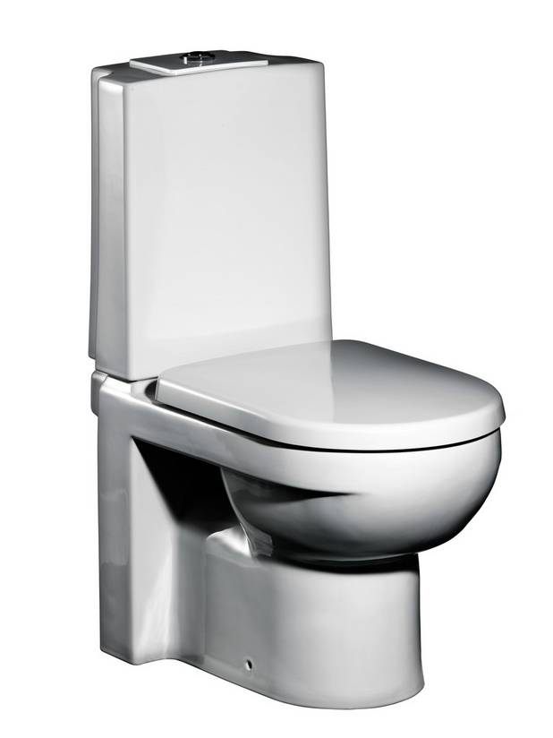 Toalettstol Artic 4310 - inbyggt p-lås - Design med raka linjer och räta vinklar
Kan monteras nära vägg