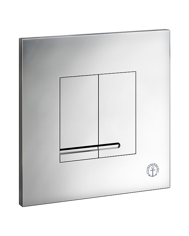 Flush button for fixture XS - wall control panel, square - Manufactured in plastic with a polished chrome surface
For front installation on Triomont XS
Available in different colours and materials