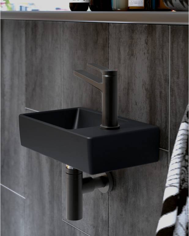 Artic Small 4369 badeværelsesvask – til montering med bolte, 36 cm - Lille model
Velegnet til små rum
Boltmontering