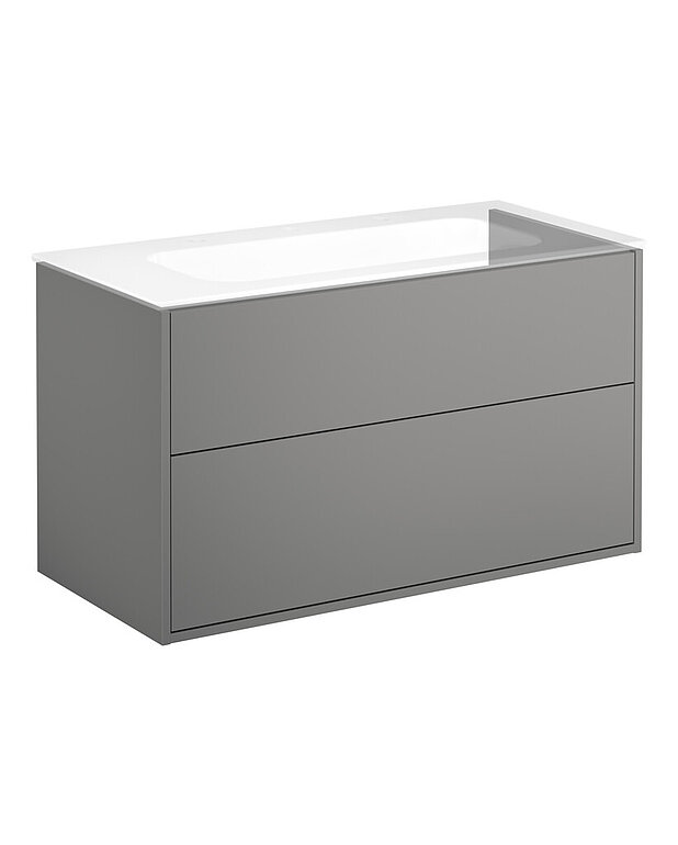 Vanity unit Artic - 100 cm - Soft-closing drawers for quiet and soft closing
Water trap with pop-up and smart cleaning function
Manufactured in moisture resistant materials for humid environments