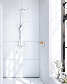 Shower column Estetic Square - 3-functional hand shower with a pushbutton