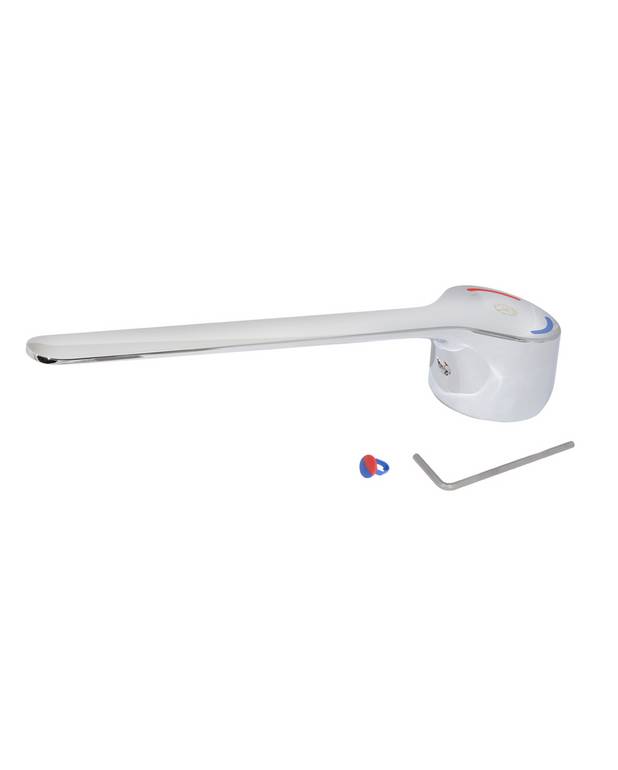 Elongated lever - Clear color marking for cold and hot water