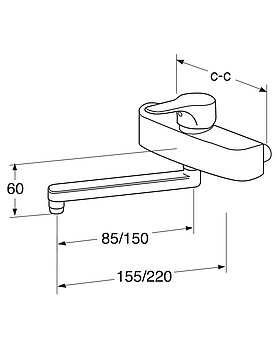 Bathroom sink faucet Nautic - wall mounted - Drawing - 204251.jpg