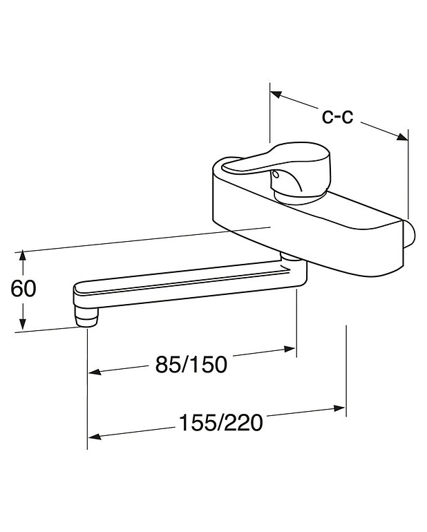 Bathroom sink faucet Nautic - wall mounted - Drawing - 204251.jpg