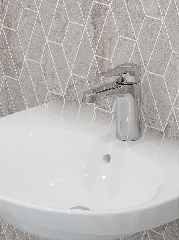 Washbasin bundle Nordic³ - Complete washbasin bundle for easy installation,
Easy to clean and minimalistic design
Universal drain set for floor or wall connection