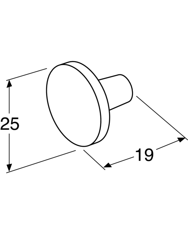 Knopp till badrumsskåp - K5 - En charmerande liten knopp i polerad koppar
Kan även användas som krok