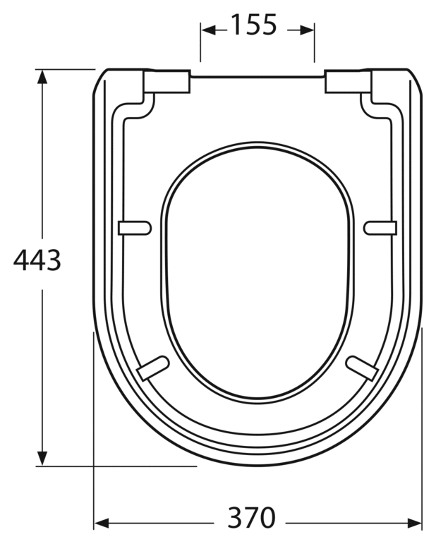 Tualetes poda vāks - invaldīu podiem 9M67 - Piemērots tualetes podiem 4G01 & 4G95
Slīdes atdure sānu stabilitātei
Padziļināta rieva gar vāka malu atvieglo atvēršanu