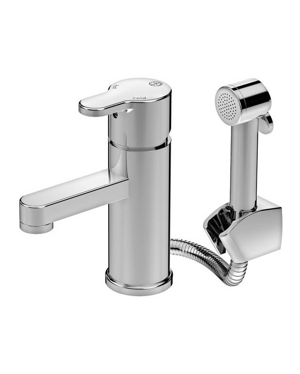 Bathroom sink faucet Nordic³ - Scandinavian design by Jon Eliason
Directional aerator, fits all sinks
Adjustable comfort flow (water-saver)