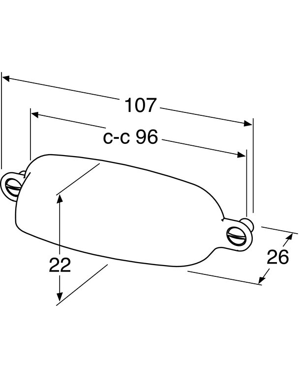 Cabinet handle H1 - Drawing - GB7199H1CR096_drawing.jpg