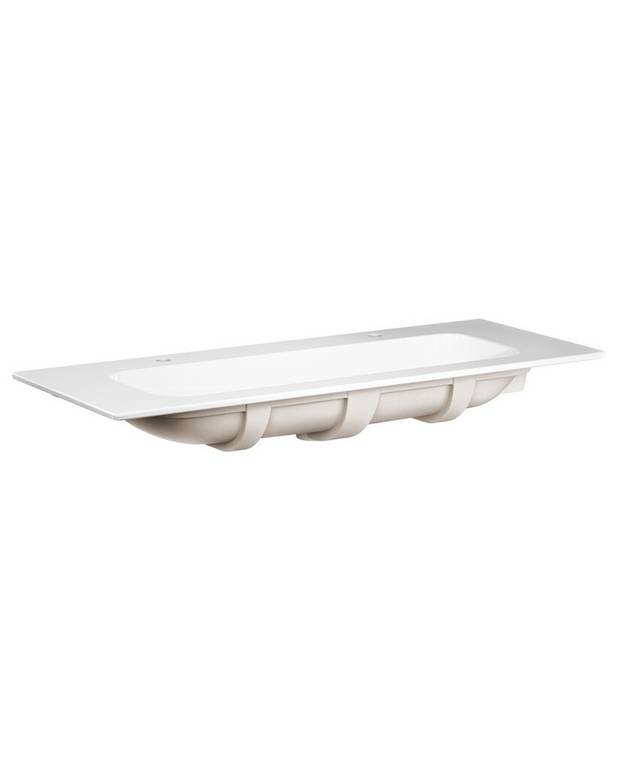  - Fits Artic Vanity units with recessed fronts
Made from hygienic, durable and densely sintered sanitary ware
Less visible placement of overflow drain in front side