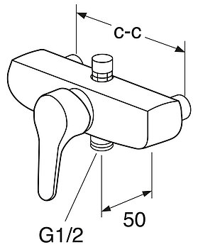 Shower faucet - single lever - Drawing - 204074.jpg