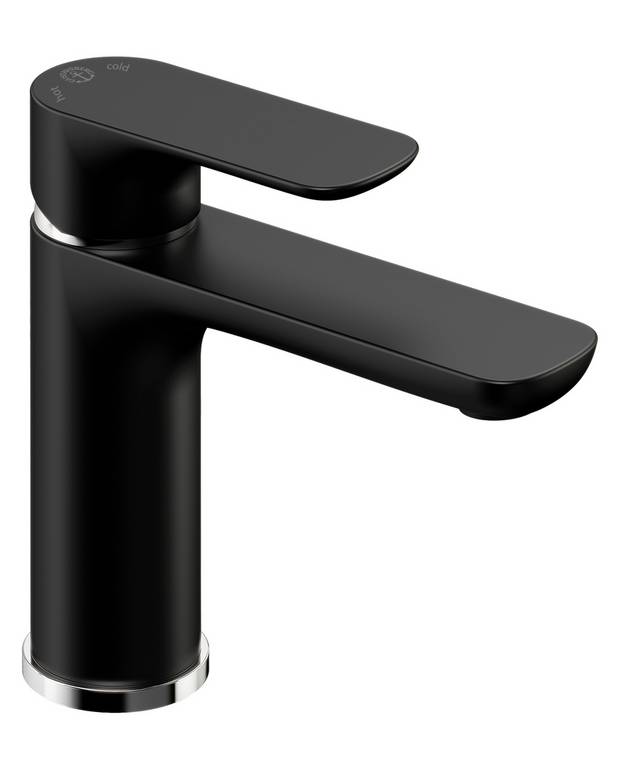 Washbasin mixer Estetic - Suits both kitchen sinks and top-mounted
bathroom sinks
Eco-stop, adjustable maximum flow
Available in chrome, Matt black and Matt white