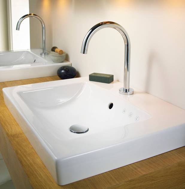 Håndvask Artic 4601 - til indbygning 60 cm - Design med lige linjer og rette vinkler
Til indbygning på bordplade eller møbel