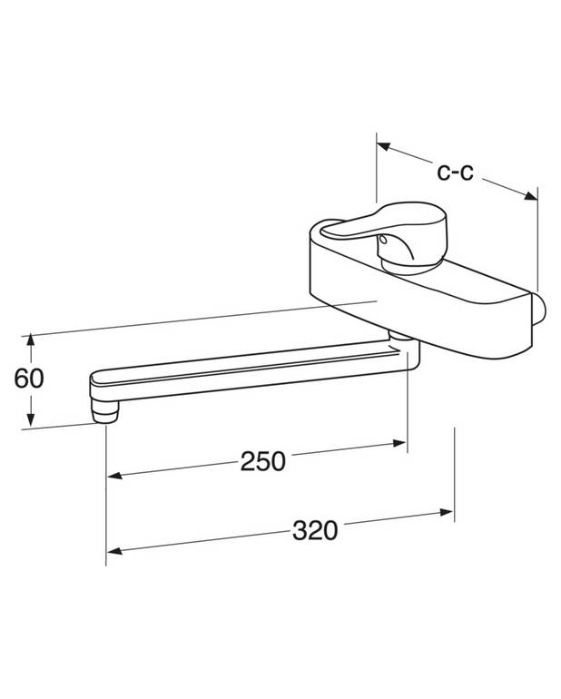 Washbasin / Kitchen mixer Nautic - wall mounted - 