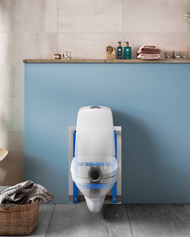 Triomont-fikstur – til væghængt bidet eller toilet med udvendig cisterne - Lille fikstur, kun 380 mm bredt
Vendbare vægbeslag til fleksibel fastgørelse i væg