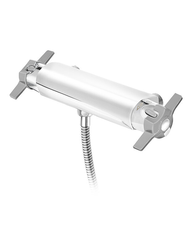 Shower mixer Care - Safe Touch reduces heat on the front of the faucet