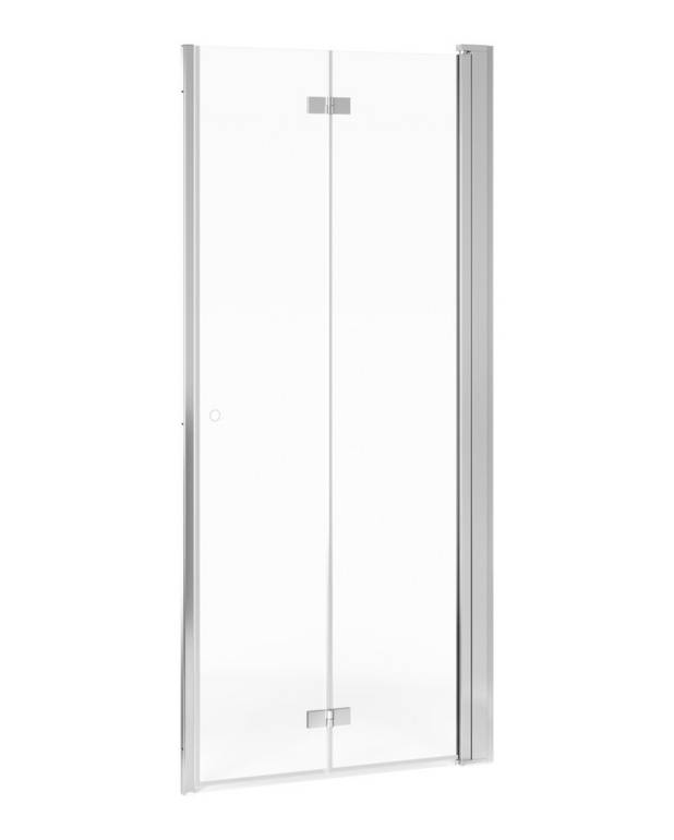 Square Foldable shower door niche set - Foldable door, takes up less space
Polished profiles and integrated door handle
Pre-fitted door profiles for quick and simple installation