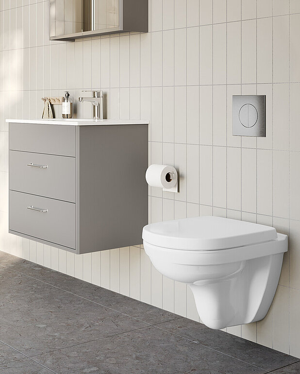 Seinään kiinnitettävä WC Nordic 3730 - HygienicFlush - Huuhtelee aina reunaan asti hygienian parantamiseksi