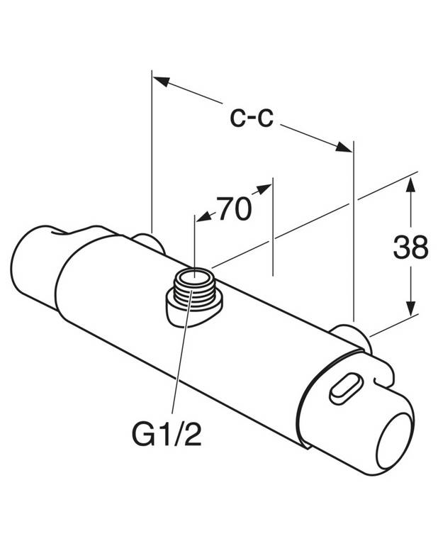 Shower faucet Logic - thermostat - Safe Tough reduces the heat on the front of the faucet.
Maintains even water temperature upon pressure and temperature changes
Can be expanded with ceiling shower set