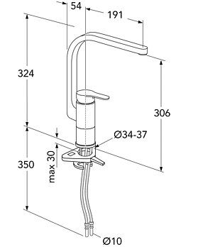 Köögisegisti Nordic3 - kõrge jooksutoru - Joonis - GB41203456_Nordic_3_köksblandare_utan_diskmaskinsavstängning__1_-1618377596.jpg