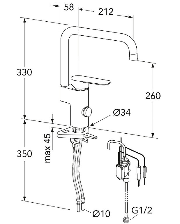 Köögisegisti Atlantic - kõrge jooksutoru - Joonis - GB41205086_drawing.jpg