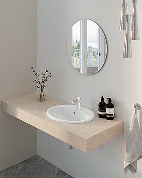 Oval model for built-in installation - For integration into countertop or furniture