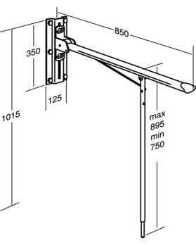 Armrest 1713 - can be raised and lowered