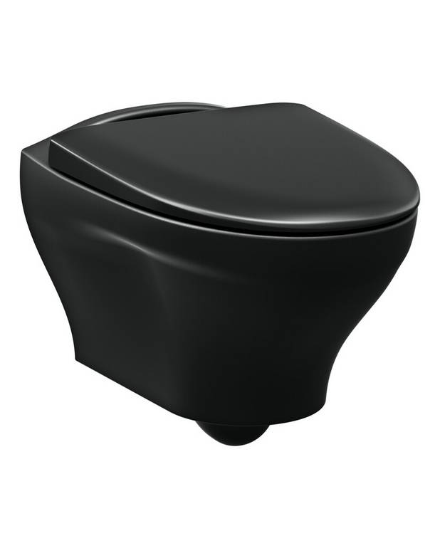 SEINA WC-POTT ESTETIC 8330 – Hygienic Flush - Matt värv, mis sobib kokku teiste matt mustade toodetega
Hügieeniline loputus, puuduv siseserv lihtsustab puhtuse hoidmist
Suprafix - varjatud kinnitussüsteem lihtsustab paigaldamist