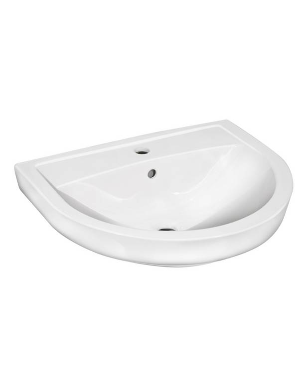 Bathroom sink Nordic³ 410055 - for bolt/bracket mounting 55 cm - Functional design with standard Scandinavian dimensions
For bolt or bracket mounting