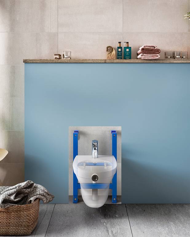 Fixtur Triomont - för bidé eller toalett med cistern - Smal fixtur, endast 380 mm bred
Roterbara väggfästen för flexibel fästpunkt i vägg