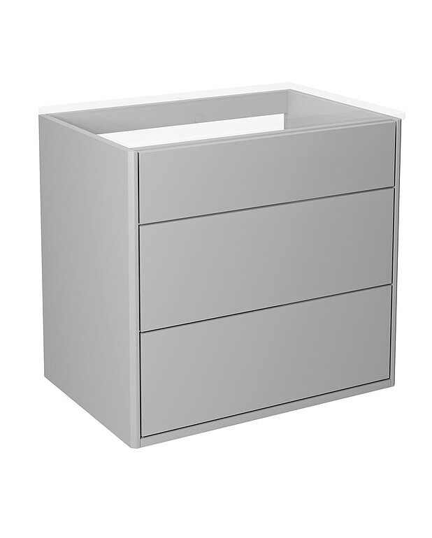 Bathroom cabinet Graphic - 60 cm - Short depth - makes it fit also in small bathrooms
Hidden compartment for storing small things 
The fold out compartment provides extra shelf space