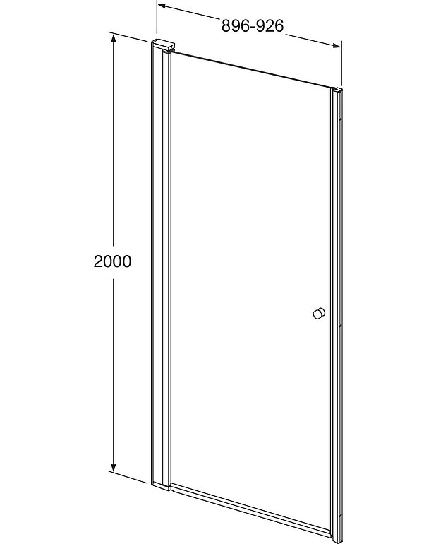 Square suihkuovisetti syvennykseen - Mittapiirros - Square_90_niche.jpg