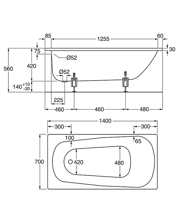 Built in bath Standard - 1400x700 - Drawing - 3400.jpg