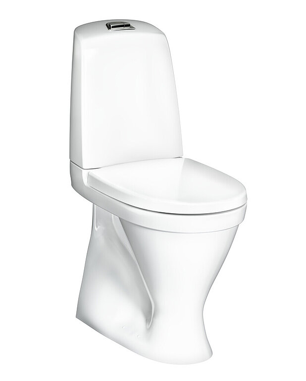 Toalettstol Nautic 1546 - s-lås, hög modell, Hygienic Flush - Ceramicplus: städa snabbt & miljövänligt
Hygienic Flush: öppen spolkant för enklare rengöring
Hög sitthöjd för högre bekvämlighet