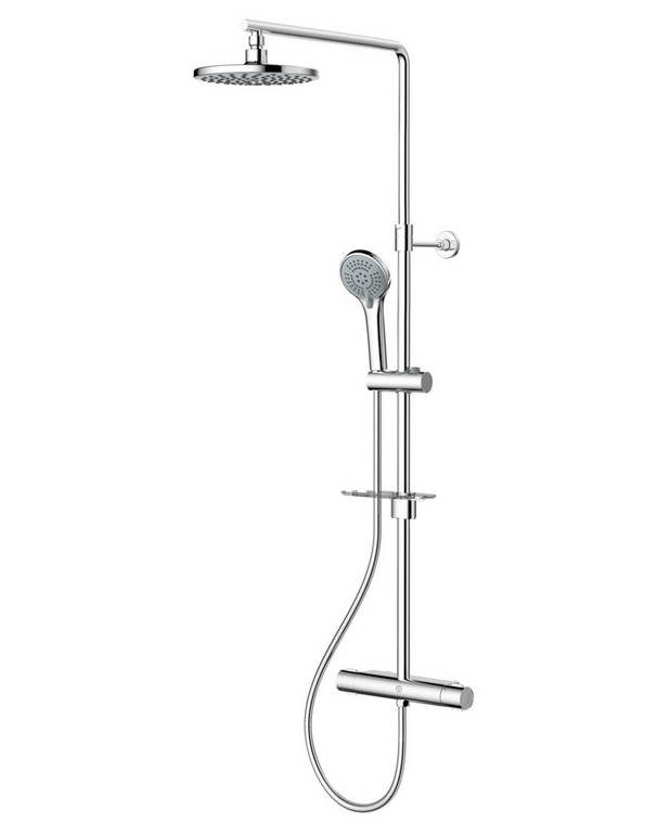 Shower column New Nautic 2.2 - Safe Touch reduces the heat on the front of the faucet
Maintains even water temperature upon pressure and temperature changes
Completed with ceiling shower set