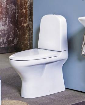 Unitazas „Estetic“ 8300, su paslėptu S arba P formos nuotaku, „Hygienic Flush“ funkcija