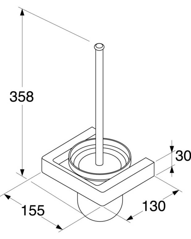 Туалетный ёршик G1 - Конструкция с прямыми линиями и прямыми углами
Изготовлено из материала, не боящегося сырости 
Без видимых креплений на конструкции