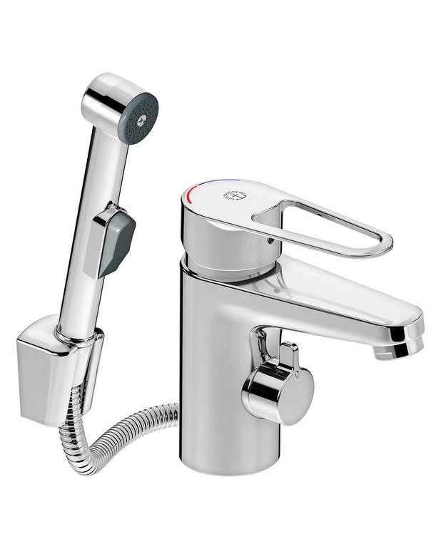  - Energy Class A
Cold-start, only cold water when the lever is in straight forward position
Easy grip lever with clear colour marking for hot and cold