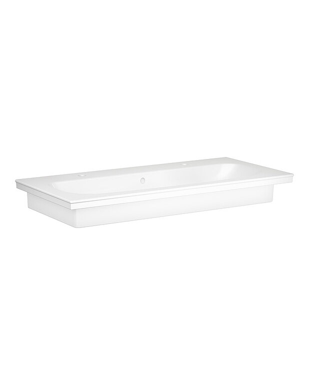 Bathroom sink for vanity unit Artic - 100 cm - For mounting on Artic furnitureMade from hygienic, durable and densely sintered sanitary ware