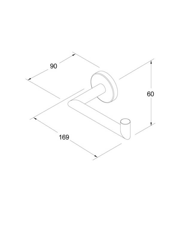 Toilet paper holder Round - A classic design with round lines
Can be screwed or glued
Made of metal