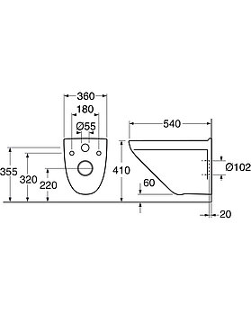 Vägghängd toalett Nordic³ 3630 - Hygienic Flush