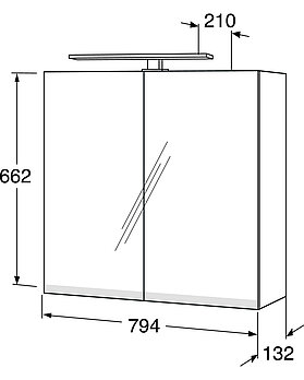 Bathroom mirror cabinet Artic - 80 cm