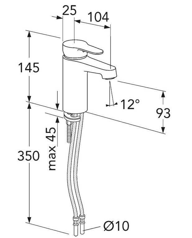 Washbasin mixer Nordic³ - Hidden aerator with coin slot grip for easy cleaning
Tactile feel in the lever
Lever with clear color marking for hot and cold water