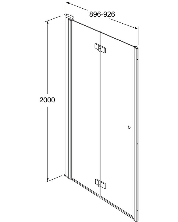 Square Foldable shower door niche set - Drawing - Square_Shower_door__folding_for_Nische_Left_90cm_web.jpg