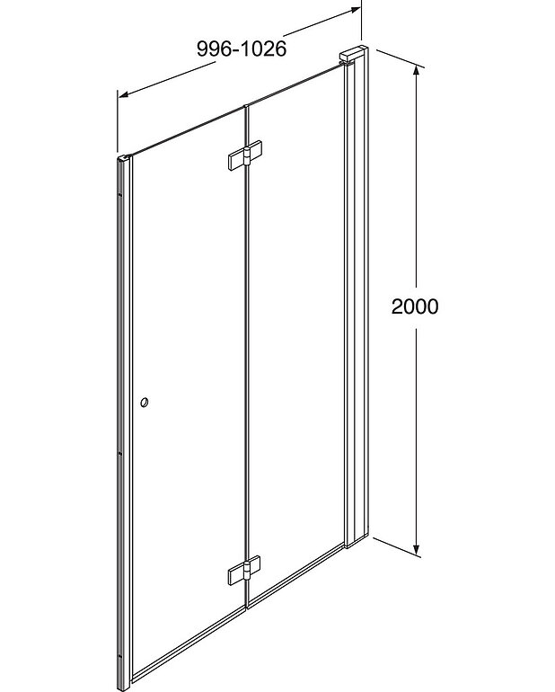 Nišipaigaldusega kokkuvolditav dušiuksekomplekt Square - Joonis - Square_Shower_door__folding_for_Nische_Right_100cm_web.jpg