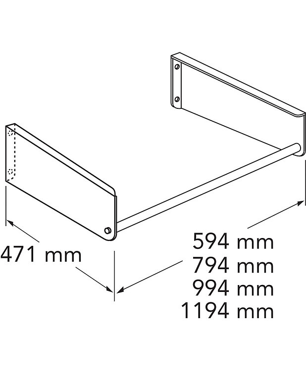 Washbasin bracket, Artic – 100 cm - Drawing - GB7148BRxx_Artic_bracket.jpg