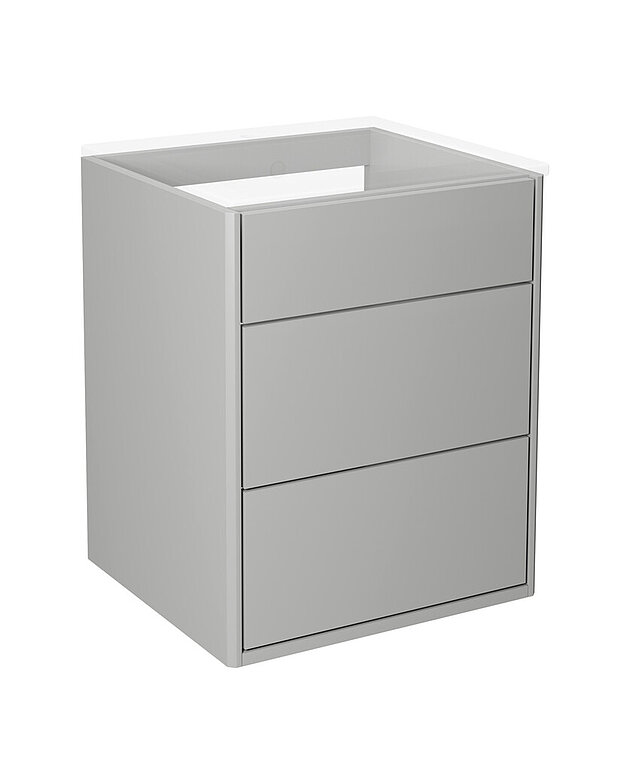 Bathroom cabinet Graphic - 45 cm - Short depth - makes it fit also in small bathrooms
Hidden compartment for storing small things 
The fold out compartment provides extra shelf space