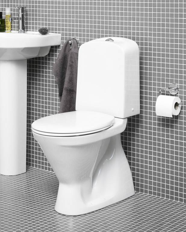 WC-istuin Nordic³ 3500 - S-piilolukko - Funktionaalinen muotoilu ja pohjoismaiset standardimitat
Posliinikuoren alla kondensoimaton muovinen vesisäiliö