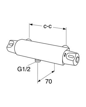 Blandingsbatteri bruser Nautic - termostat